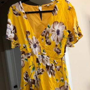 Yellow floral romper
